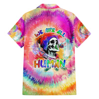We Are All Human LGBT Family Matching Summer Maxi Dress and Hawaiian Shirt Skull Tie Dye - Wonder Print Shop