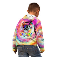 We Are All Human LGBT Kid Hoodie Skull Tie Dye - Wonder Print Shop