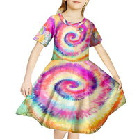 We Are All Human LGBT Kid Short Sleeve Dress Skull Tie Dye - Wonder Print Shop