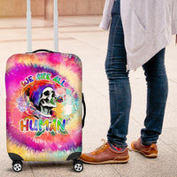 We Are All Human LGBT Luggage Cover Skull Tie Dye - Wonder Print Shop
