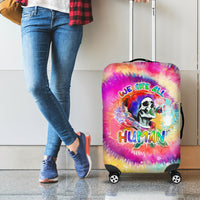 We Are All Human LGBT Luggage Cover Skull Tie Dye - Wonder Print Shop