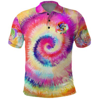 We Are All Human LGBT Polo Shirt Skull Tie Dye - Wonder Print Shop