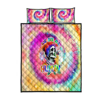 We Are All Human LGBT Quilt Bed Set Skull Tie Dye - Wonder Print Shop