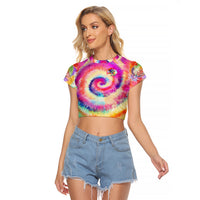 We Are All Human LGBT Raglan Cropped T Shirt Skull Tie Dye - Wonder Print Shop