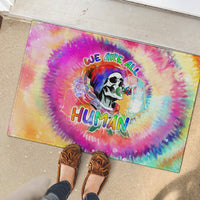 We Are All Human LGBT Rubber Doormat Skull Tie Dye - Wonder Print Shop