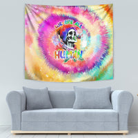 We Are All Human LGBT Tapestry Skull Tie Dye - Wonder Print Shop
