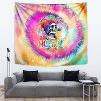 We Are All Human LGBT Tapestry Skull Tie Dye - Wonder Print Shop