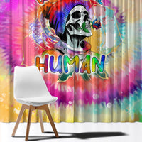 We Are All Human LGBT Window Curtain Skull Tie Dye - Wonder Print Shop