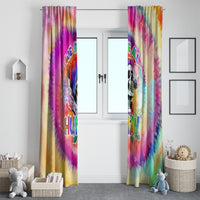 We Are All Human LGBT Window Curtain Skull Tie Dye - Wonder Print Shop