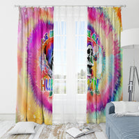 We Are All Human LGBT Window Curtain Skull Tie Dye - Wonder Print Shop