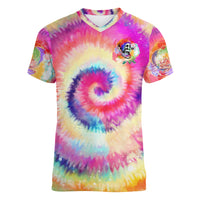 We Are All Human LGBT Women V Neck T Shirt Skull Tie Dye - Wonder Print Shop