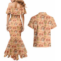 Day of the Dead Couples Matching Mermaid Dress and Hawaiian Shirt Sugar Skulls - Wonder Print Shop