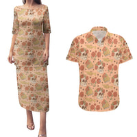 Day of the Dead Couples Matching Puletasi Dress and Hawaiian Shirt Sugar Skulls - Wonder Print Shop