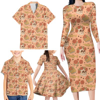 Day of the Dead Family Matching Long Sleeve Bodycon Dress and Hawaiian Shirt Sugar Skulls - Wonder Print Shop