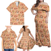 Day of the Dead Family Matching Off Shoulder Maxi Dress and Hawaiian Shirt Sugar Skulls - Wonder Print Shop