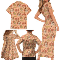 Day of the Dead Family Matching Short Sleeve Bodycon Dress and Hawaiian Shirt Sugar Skulls - Wonder Print Shop