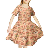 Day of the Dead Kid Short Sleeve Dress Sugar Skulls - Wonder Print Shop