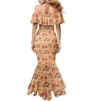 Day of the Dead Mermaid Dress Sugar Skulls - Wonder Print Shop