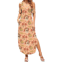 Day of the Dead Summer Maxi Dress Sugar Skulls - Wonder Print Shop