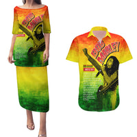 The Real Legend Bob Couples Matching Puletasi and Hawaiian Shirt African Jamaica Reggae - Wonder Print Shop