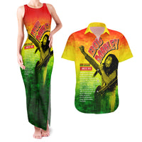 The Real Legend Bob Couples Matching Tank Maxi Dress and Hawaiian Shirt African Jamaica Reggae - Wonder Print Shop