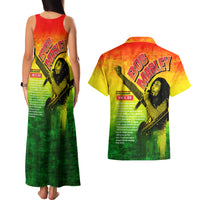 The Real Legend Bob Couples Matching Tank Maxi Dress and Hawaiian Shirt African Jamaica Reggae - Wonder Print Shop