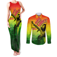 The Real Legend Bob Couples Matching Tank Maxi Dress and Long Sleeve Button Shirt African Jamaica Reggae - Wonder Print Shop