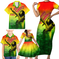 The Real Legend Bob Family Matching Short Sleeve Bodycon Dress and Hawaiian Shirt African Jamaica Reggae - Wonder Print Shop