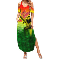 The Real Legend Bob Family Matching Summer Maxi Dress and Hawaiian Shirt African Jamaica Reggae - Wonder Print Shop