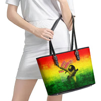 The Real Legend Bob Leather Tote Bag African Jamaica Reggae - Wonder Print Shop
