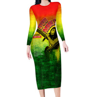 The Real Legend Bob Long Sleeve Bodycon Dress African Jamaica Reggae - Wonder Print Shop