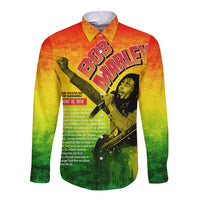 The Real Legend Bob Long Sleeve Button Shirt African Jamaica Reggae - Wonder Print Shop