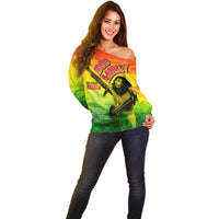 The Real Legend Bob Off Shoulder Sweater African Jamaica Reggae - Wonder Print Shop