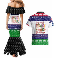 Merry Christmas Yall Texas Couples Matching Mermaid Dress and Hawaiian Shirt - Wonder Print Shop