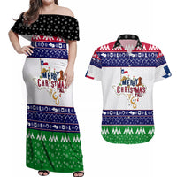Merry Christmas Yall Texas Couples Matching Off Shoulder Maxi Dress and Hawaiian Shirt - Wonder Print Shop