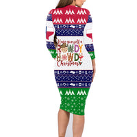 Merry Christmas Yall Texas Family Matching Long Sleeve Bodycon Dress and Hawaiian Shirt - Wonder Print Shop
