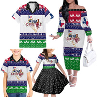 Merry Christmas Yall Texas Family Matching Off Shoulder Long Sleeve Dress and Hawaiian Shirt - Wonder Print Shop