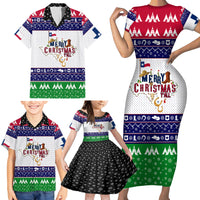 Merry Christmas Yall Texas Family Matching Short Sleeve Bodycon Dress and Hawaiian Shirt - Wonder Print Shop