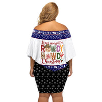 Merry Christmas Yall Texas Off Shoulder Short Dress - Wonder Print Shop