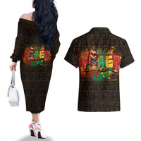 Personalized Power African Couples Matching Off The Shoulder Long Sleeve Dress and Hawaiian Shirt - Wonder Print Shop
