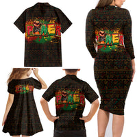Personalized Power African Family Matching Long Sleeve Bodycon Dress and Hawaiian Shirt - Wonder Print Shop