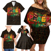 Personalized Power African Family Matching Off Shoulder Short Dress and Hawaiian Shirt - Wonder Print Shop