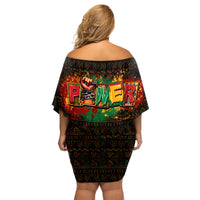 Personalized Power African Family Matching Off Shoulder Short Dress and Hawaiian Shirt - Wonder Print Shop
