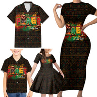 Personalized Power African Family Matching Short Sleeve Bodycon Dress and Hawaiian Shirt - Wonder Print Shop