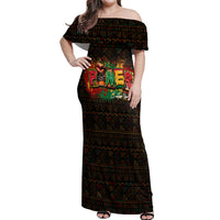 Personalized Power African Off Shoulder Maxi Dress - Wonder Print Shop