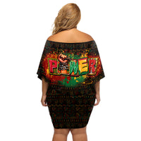 Personalized Power African Off Shoulder Short Dress - Wonder Print Shop