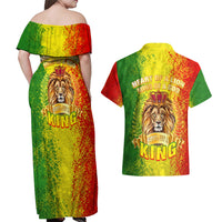 King's African Spirit Couples Matching Off Shoulder Maxi Dress and Hawaiian Shirt Heart of A Lion - Wonder Print Shop