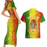 King's African Spirit Couples Matching Short Sleeve Bodycon Dress and Hawaiian Shirt Heart of A Lion - Wonder Print Shop