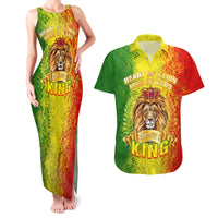King's African Spirit Couples Matching Tank Maxi Dress and Hawaiian Shirt Heart of A Lion - Wonder Print Shop