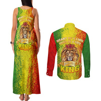 King's African Spirit Couples Matching Tank Maxi Dress and Long Sleeve Button Shirt Heart of A Lion - Wonder Print Shop